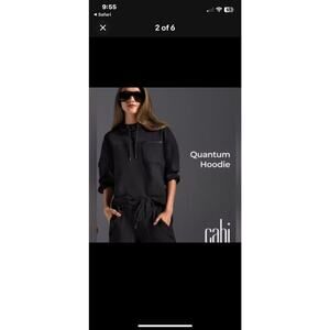 Cabi Black Quantum Hoodie Crop Pullover Medium